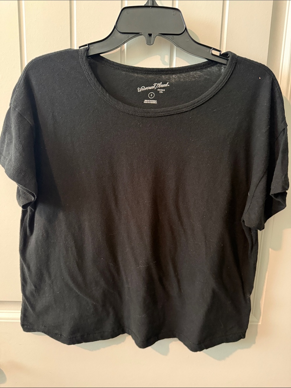Universal Thread Black Short Sleeve Boxy Crewneck Tee